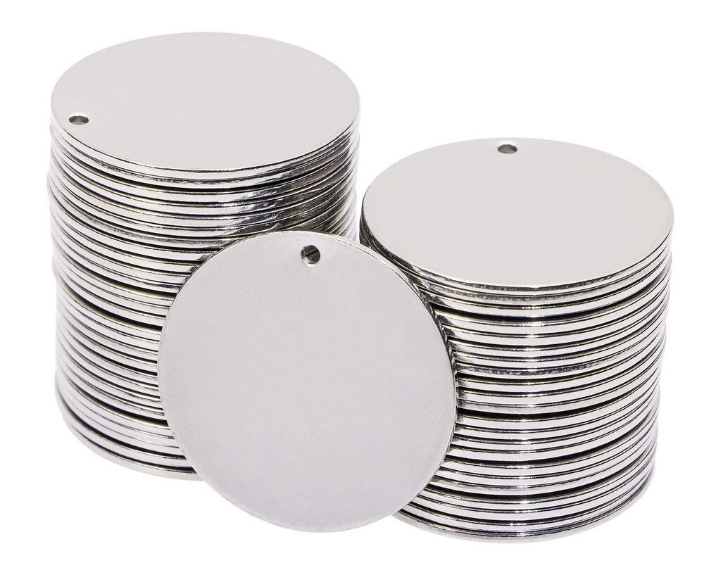 5144 Small Round Stainless Steel Flat Blank Stamping Tag Pendants Mini